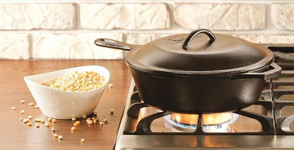 Lodge Seasoned Cast Iron Lid - 8 Inches - Heavy-Duty Iron Cookware Cover for Heat Retention - Seasoned Skillet or Dutch Oven Cover - Replacement Lid