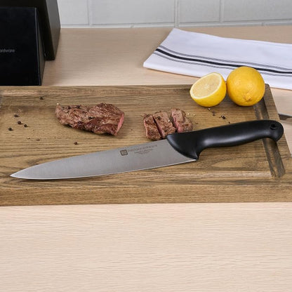Restaurantware Sensei 10 Inch Chef Knife 1 With Colored Coded Pins Kitchen Knife - High-Carbon Stain-Resistant Black German Steel Meat Knife Ergonomic Handle
