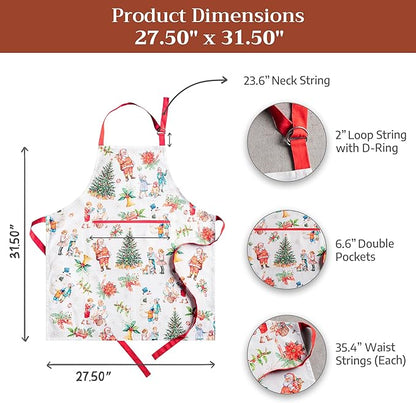 Maison d' Hermine 100% Cotton Apron for women with Pocket Kitchen Chef Apron for Men Cooking Spring Summer
