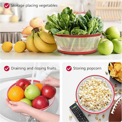 WVM Microwave Splatter Cover Vented for Food with Hook Hole, Splatter Guard & Colander Kitchen Gadget for Food, Meal Prep, Red, M(11"x3.26")-Pack of 1