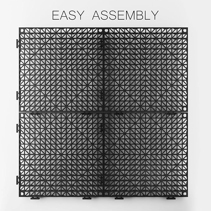 Tioncy 6 Pcs Bar Countertop Supplies Interlocking Mats 12 x 12 Inch Black Shelf Liners Bar Drying Coffee Non Slip Spills Mats for Bartending Home Cocktail Bars Restaurants