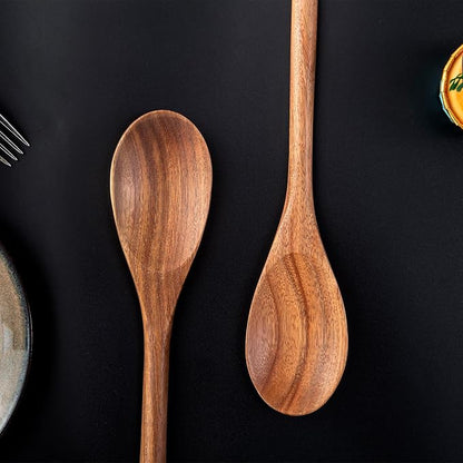 Wooden Cooking SpoonS 2PCS Wooden Spoons for Cooking 14" Acacia Wood Spoons for Cooking Long Wooden Spoon Cooking Long Spoons for Stirring large Wood Spoons Spootle large Kitchen Spoon