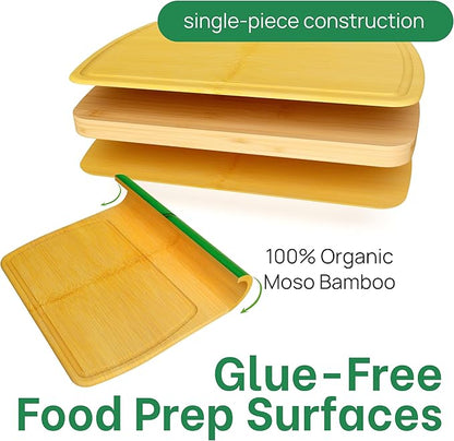 Greener Chef 20 Inch Bamboo Cutting Board Featuring Super-Sized Glue-Free Surface™ – Heavy Duty Butcher Block for Safe Meal Prep, Chopping & Carving with Lifetime Replacements