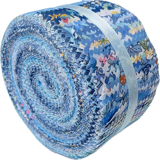 40 Strip Jelly Roll Fabric Strips for Sewing, 100% Cotton Fabric for Quilting Crafting, Precut Fabric Bundles, Patchwork Precut Quilt Squares-2.5" x 44" Tears of The Atlantic