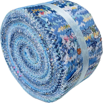 40 Strip Jelly Roll Fabric Strips for Sewing, 100% Cotton Fabric for Quilting Crafting, Precut Fabric Bundles, Patchwork Precut Quilt Squares-2.5" x 44" Tears of The Atlantic