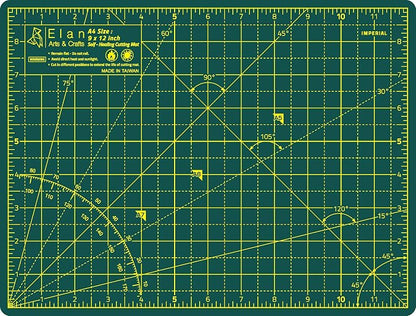 Elan Cutting Mat A4 Green, Self Healing Cutting Mat 9x12 Inch, 5-Ply Craft Board Green, Hobby Board for Crafts 9x12 Inch