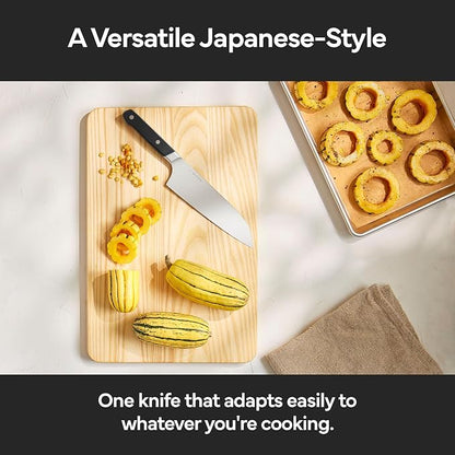 Misen Japanese Santoku Chef Knife - 7.5 Inch High Carbon Stainless Steel - Classic Japanese Knife Design for Cutting, Slicing, and Chopping - Razor Sharp Japanese Style Kitchen Knife, Black