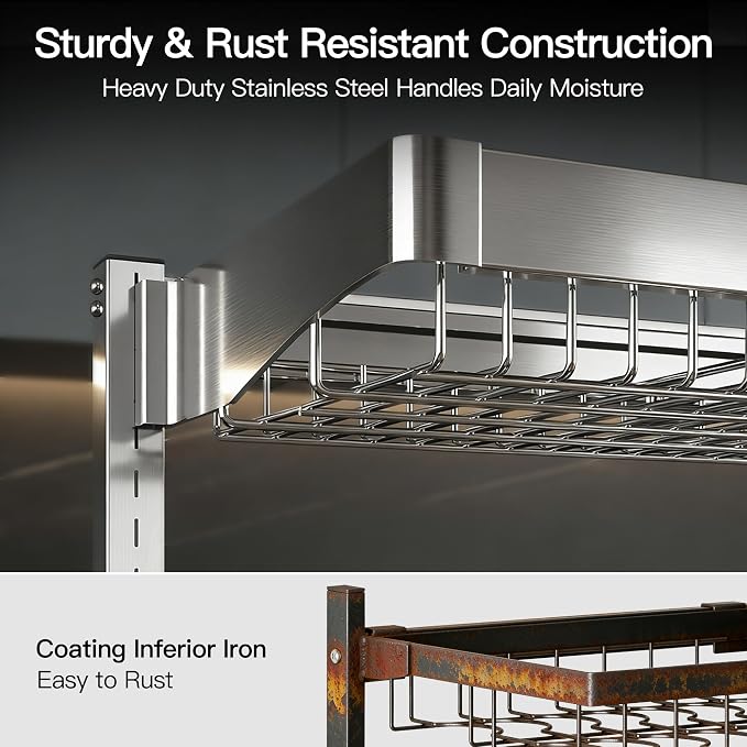 MAJALiS 3 Tier Extra Large Stainless Steel Expandable Over The Sink Dish Drainer Drying Rack, Rust Proof Metal, Space Saving, Modern Silver Big Capacity Extendable Plate Strainers Kitchen Counter