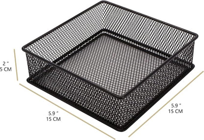 Annova Mesh Stackable Drawer Cabinet and Shelf Organizer Bins Storage Basket School Office Supply Holder Tray- Set of 2 (Black, 6x6x2 Inch)