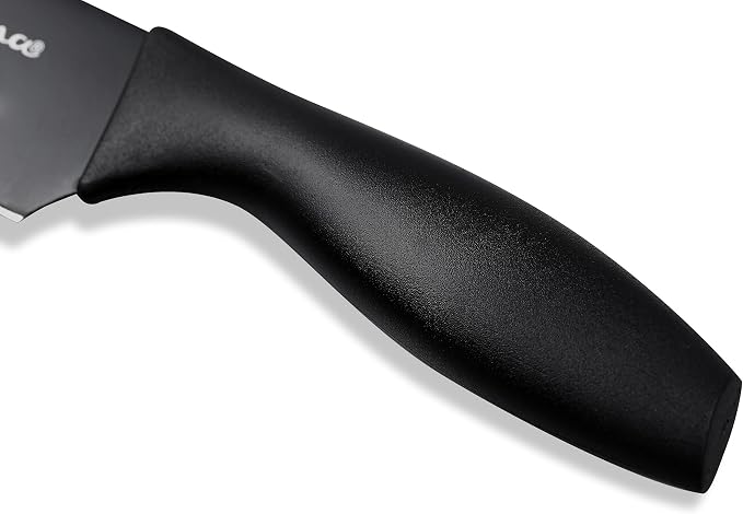 Culina® 8-Inch Nonstick Carbon Steel Sushi Knife with Sheath, Black