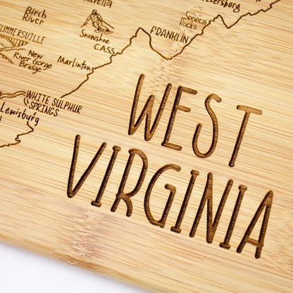 Totally Bamboo A Slice of Life West Virginia State Serving and Cutting Board, 11" x 8.75"