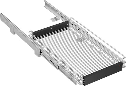 Expandable Pull Out Cabinet Organizer, Slide Out Drawers for Kitchen Cabinets, Heavy Duty Storage Drawers, Chrome Plated Cabinet Wire Shelf, Adjustable Width 12.5~20.2" W x 17.3" D×3..8“H