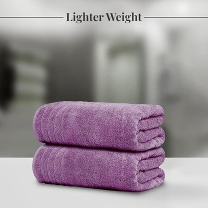 Tens Towels Pack of 4 Extra Large Bath Towels 30 x 60 Inches, 100% Cotton, Larger & Lighter Weight, Quicker to Dry, Super Soft and Absorbent, Perfect for Bathroom, Purple