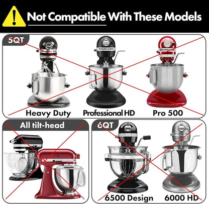 Flat Beater Replacement for KitchenAid 5plus/6 Qt. Bowl-Lift Stand Mixers/Polished 18/8 Stainless Steel Paddle Accessories/No coating/Dishwasher Safe/Replacement for KN256CBT