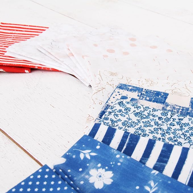 Threadart Exclusive 15 Fat Quarter Bundles - Patriotic Vintage Prints 100% Cotton Fabric - Premium 100% Cotton Quilting Fabric - No Duplicates - Full Size Fat Quarters 18"x21" - Patriotic