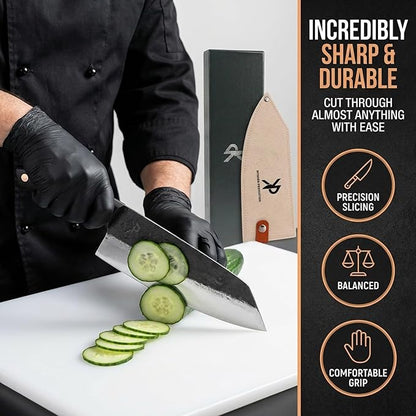Kitchen perfection Handmade Chefs Carving Knife For Meat Cutting- Extremely Sharp Cooking Knife 8 Inch -Hand Sharpen Best Gift For Men - High Carbon Steel w/Canvas Sheath