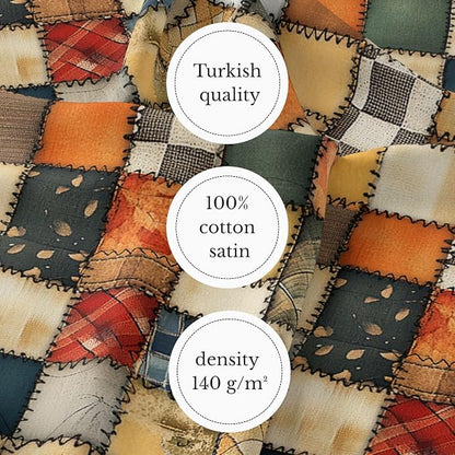 100% Cotton Fabric by the Yard – Turkish Quality Quilting & Sewing Fabric, 1 Yard x 1.69 Yards Wide, Patchwork Cotton for Crafts