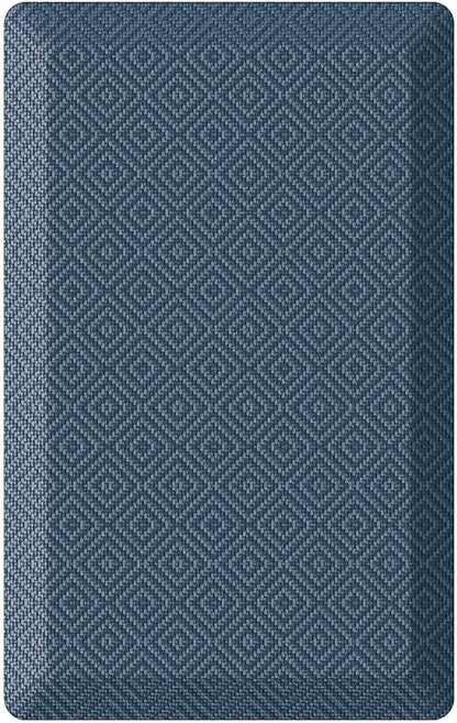 Ophanie Kitchen Mats for Floor, 3/4 inch Thick, 17x28 Anti Fatigue Cushioned Mat, Kitchen Rugs, Waterproof, Comfort Ergonomic Standing Mat for Office, Home, Sink, Blue Non-Slip Ridged Bottom