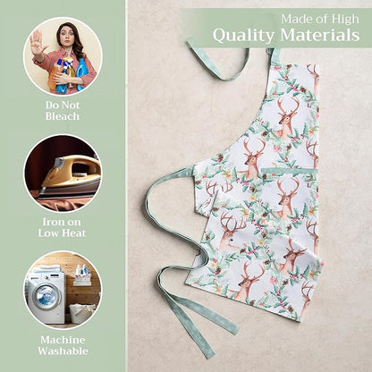 Maison d' Hermine 100% Cotton Apron for women with Pocket Kitchen Chef Apron for Men Cooking Spring Summer