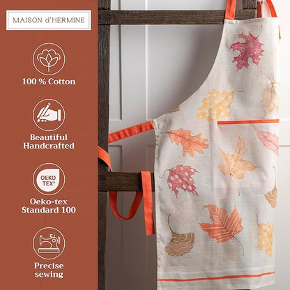 Maison d' Hermine 100% Cotton Apron for women with Pocket Kitchen Chef Apron for Men Cooking Spring Summer