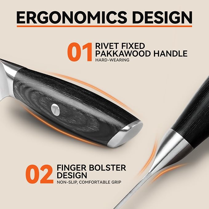 TUO Carving Knife, 12 inch Brisket Knife for Cutting Smoked Meat, Slicing Through Roast, High Carbon German Steel, Ergonomic Handle, BBQ Gifts - Falcon Series
