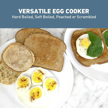 West Bend Breakfast Station 2-Slice Toaster and Egg Cooker/Poacher with Removable Pre-Cooked Meat and Vegetable Warming Tray for Perfect Breakfast Sandwiches, 1200-Watts, Black