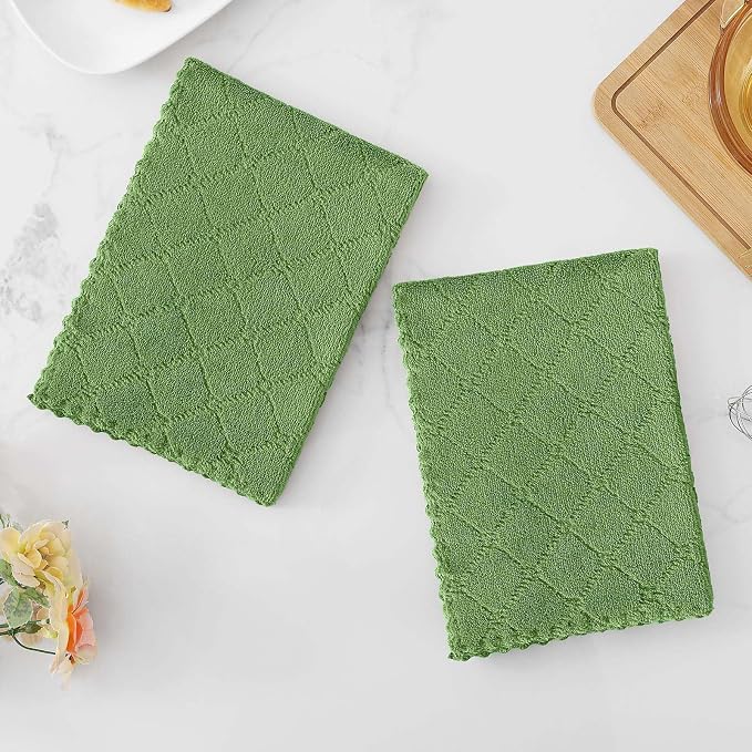 Homaxy 16 Pack Kitchen Cloths Dish Towels-10" x 20", Super Soft and Absorbent Coral Velvet Dishcloths, Fast Drying No Lint Microfiber Cleaning Cloth