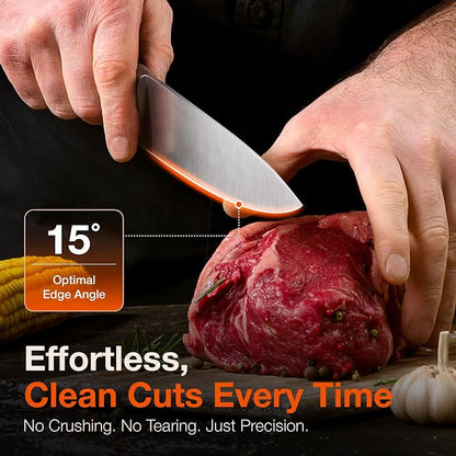 ARVELLO 8-inch Chef Knife- Full Tang- German High Carbon Stainless Steel- G10 Handle with Three Rivet, Multipurpose Kitchen Knife