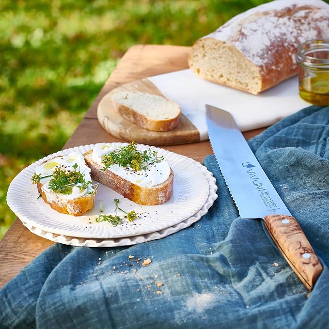 F. DICK – VIVUM Bread Knife – Serrated Knife with 10.2" blade & 58 HRC - Ideal for Bread, fruits & vegetables - Stainless steel - Ultra sharp - Birchwood handle – Made in Germany