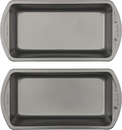 GoodCook Nonstick Loaf Pan 8 x 4-Inch Heavy-Duty Steel Bakeware with Easy-Clean Non-Stick Coating,Oven & Dishwasher Safe Pan for Meatloaf Breads Lasagnas Casseroles & More,Set of 2,Gray,(Pack of 12)