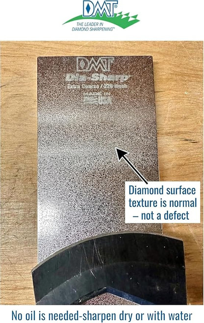 DMT D8F Dia-Sharp Bench Stone - Diamond Knife Sharpener for the Workshop, Jobsite or Kitchen - Fine - Flat Diamond Sharpening - Non-Slip Knife Sharpener- Made in the USA - 8 x 3 x 0.38 Inches