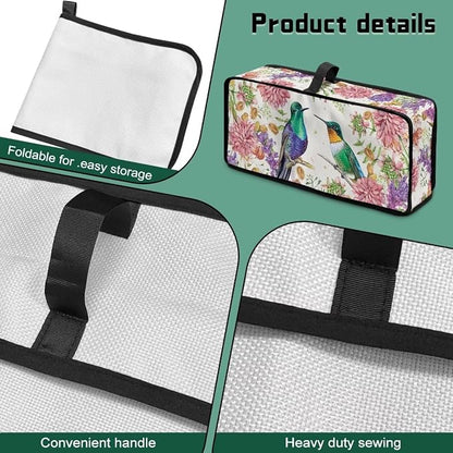 Toaster Cover 2 Slice Floral Hummingbird Slim 2 Slice Toaster Cover, Easy to Fold and Carry, Heat-Resistant Dustproof Protective Covers for Small Appliance