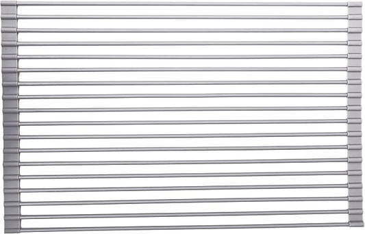 True & Tidy, Multi-Purpose Over the Sink Roll-Up Drying Rack, DR-881, Gray