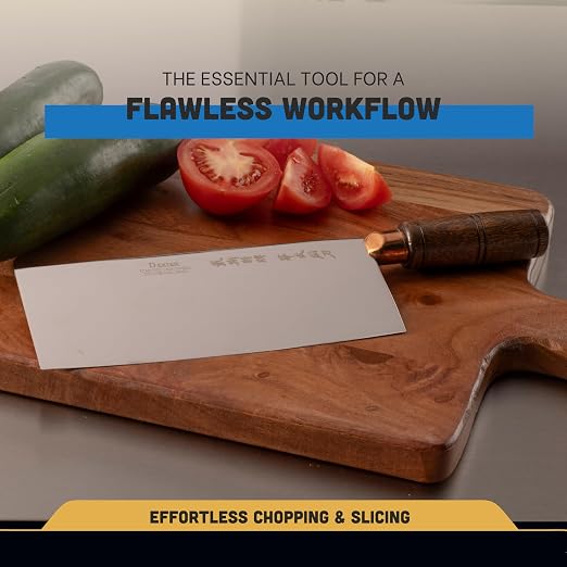 Dexter-Russell 8110 Traditional Chinese Chef’s Knife, 8" x 3-1/4", High-Carbon Steel Blade, Rosewood Handle, Individually Ground Edge, Brass Ferrule, Lightweight, Made in USA