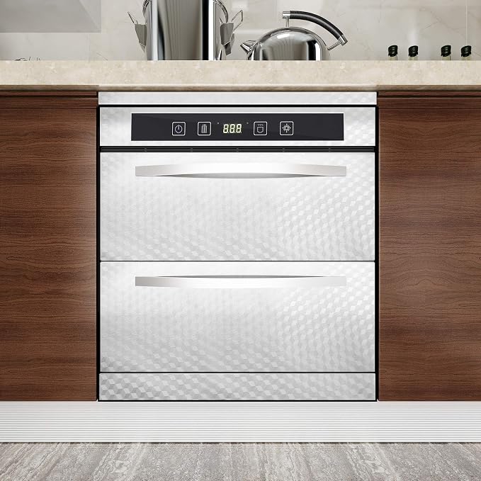 VEELIKE 15.74x354.33 inches Stainless Steel Contact Paper Removable Wallpaper Peel and Stick Oil-Proof Rust Resistant Self Adhesive Film for Refrigerators Washing Machines Dishwashers Microwave Oven