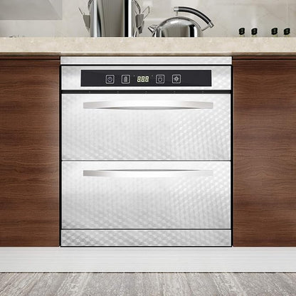 VEELIKE 15.74x354.33 inches Stainless Steel Contact Paper Removable Wallpaper Peel and Stick Oil-Proof Rust Resistant Self Adhesive Film for Refrigerators Washing Machines Dishwashers Microwave Oven