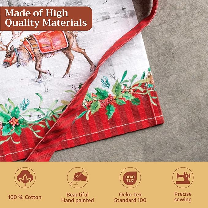 Maison d' Hermine 100% Cotton Apron for women with Pocket Kitchen Chef Apron for Men Cooking Spring Summer