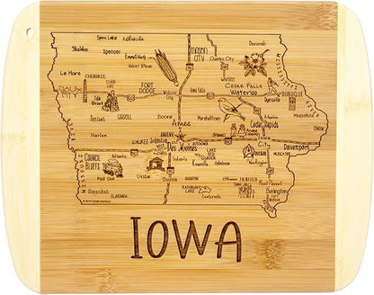 Totally Bamboo A Slice of Life Iowa State Serving and Cutting Board, 11" x 8.75"