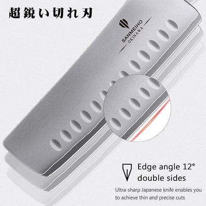 7 Inch Nakiri Knife, Japanese 10Cr15MoV High Carbon Stainless Steel Chopping Chef Knife, Professional Sharp Multipurpose Asian Kitchen Vegetable Cleaver Knife with Ergonomic Pakkawood Handle
