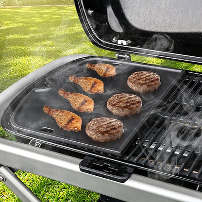 Uniflasy 7034 Cast Iron Griddle for Weber Traveler Portable Gas Grill, fits Weber 9010001 Traveler Portable Gas Grill, Cooking Griddle