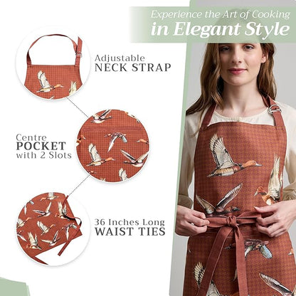 Maison d' Hermine 100% Cotton Apron for women with Pocket Kitchen Chef Apron for Men Cooking Spring Summer