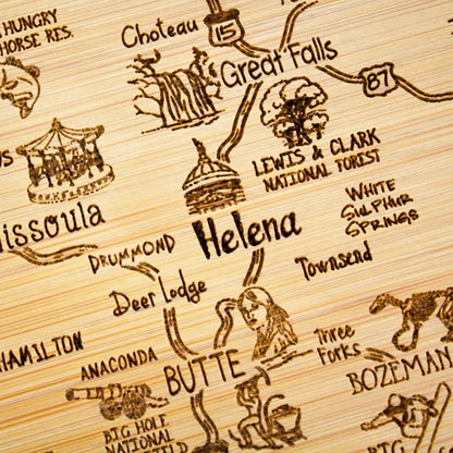 Totally Bamboo A Slice of Life Montana State Serving and Cutting Board, 11" x 8.75"