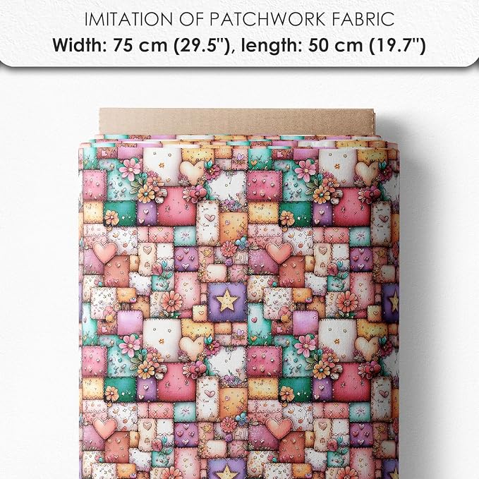 Unicorn Patchwork Cotton Fabric Panel – 6 Designs (10×10 inch Each) + Bonus Patchwork Sheet 29.5×19.6 inch, 100% Cotton 140 GSM