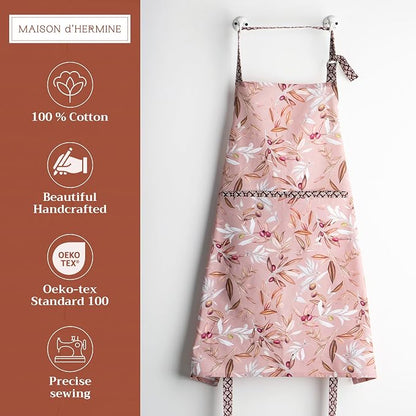 Maison d' Hermine 100% Cotton Apron for women with Pocket Kitchen Chef Apron for Men Cooking Spring Summer