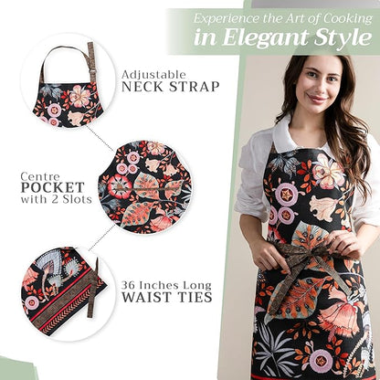 Maison d' Hermine 100% Cotton Apron for women with Pocket Kitchen Chef Apron for Men Cooking Spring Summer