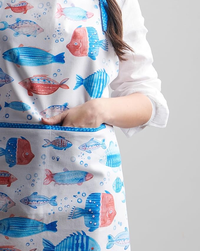 Maison d' Hermine 100% Cotton Apron for women with Pocket Kitchen Chef Apron for Men Cooking Spring Summer