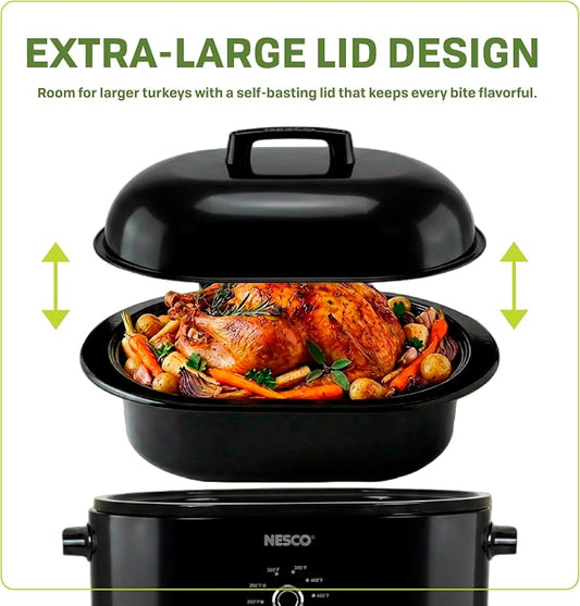 Nesco MWR18-13, Roaster Oven, 18 Quarts, Black