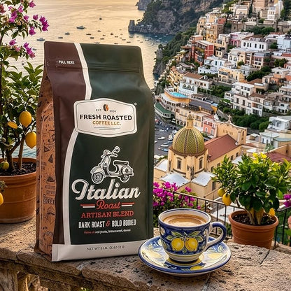 Fresh Roasted Coffee, Italian Roast Whole Bean Coffee, Dark Roast, Kosher, 30 lb (480 oz)