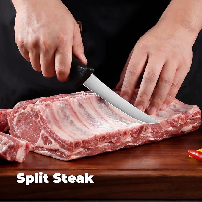ZHANG XIAO QUAN Fillet Knife 6", High Carbon Stainless Steel Sharp Boning Knife, Ergonomic Handle for Meat and Poultry