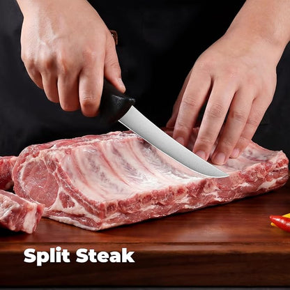 ZHANG XIAO QUAN Fillet Knife 6", High Carbon Stainless Steel Sharp Boning Knife, Ergonomic Handle for Meat and Poultry
